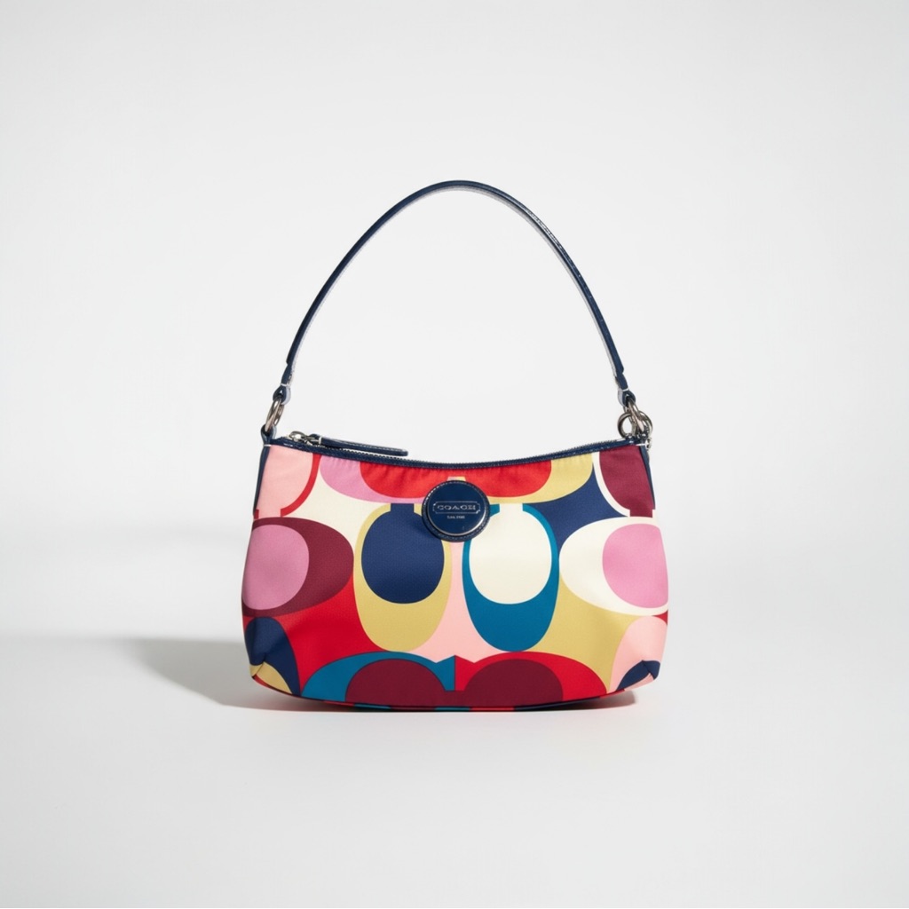 Vintage Coach Y2k Multicolor Patterned Shoulder Bag
